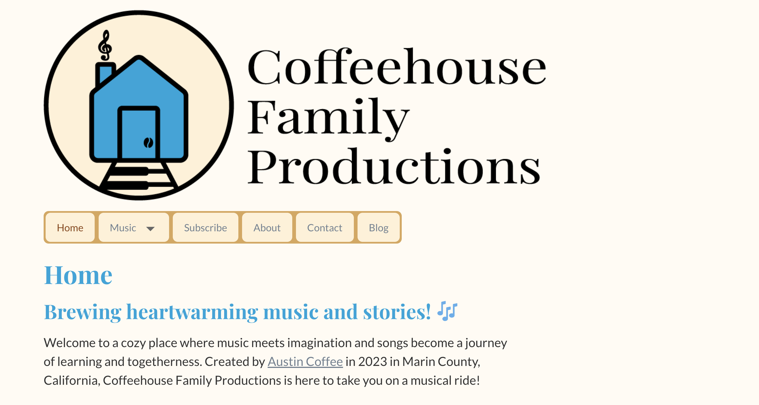 Coffeehouse Family Productions website thumbnail